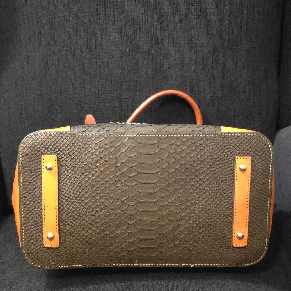 Dooney & Bourke Claremont Python Brown & Tan Leat… - image 4